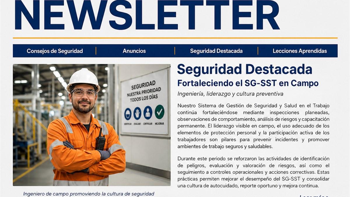 Newsletter técnico y corporativo
